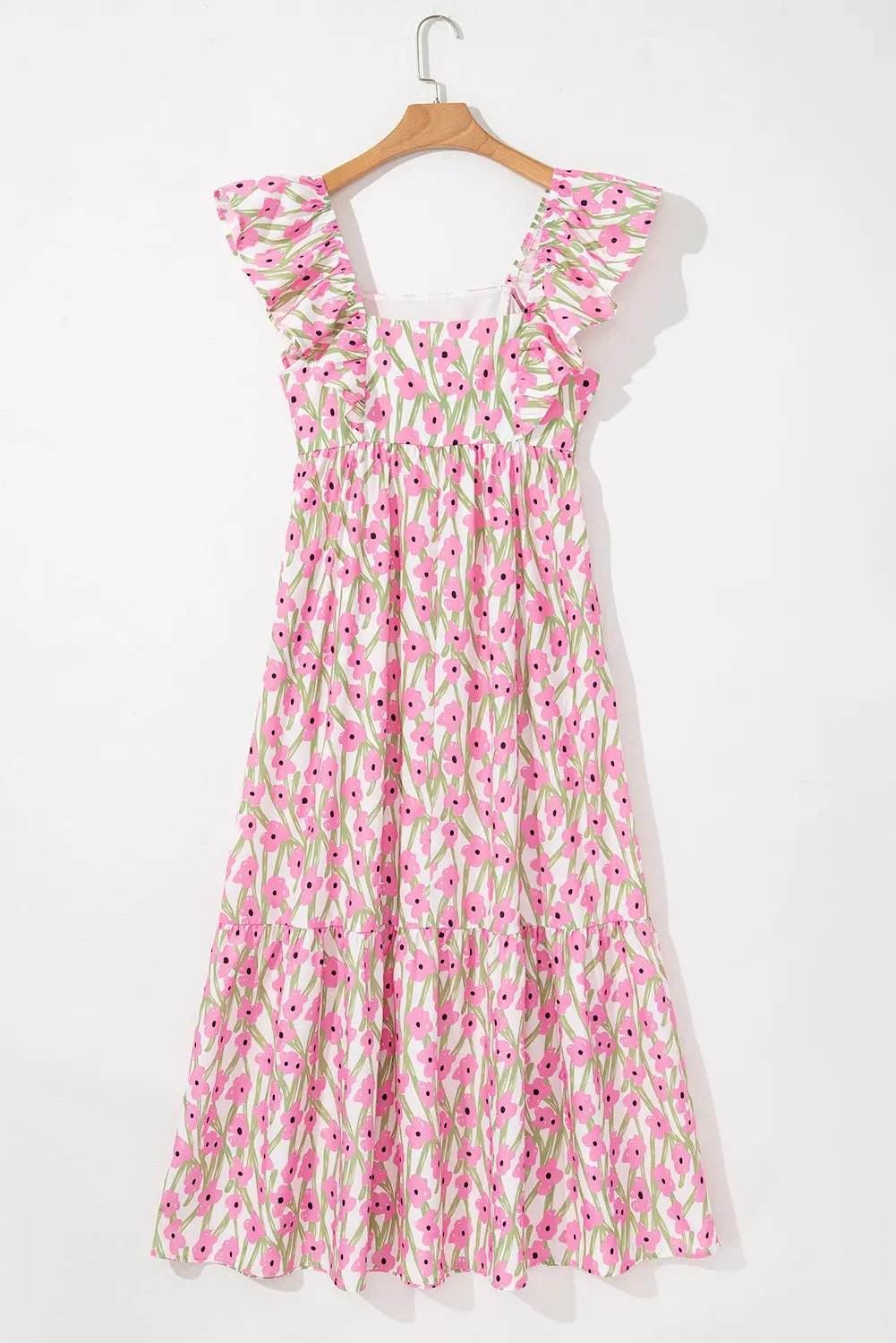 Angelica Floral Ruffled Strap Maxi Dress - Love Salve